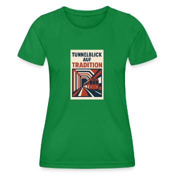 Tunnel vision on Tradition Ubahn - Women's Functional T-Shirt - kelly green - Front - AI Model Female 172 dark (172cm)
