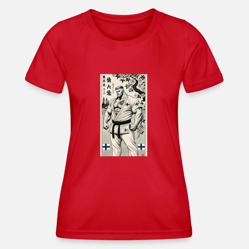 Finnish Karate MASTER - Women's Functional T-Shirt - red