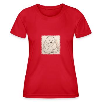 Accro à la caféine du pôle Nord comble le fossé - T-shirt sport Femme - rouge - Devant - AI Model Female 172 dark (172cm)