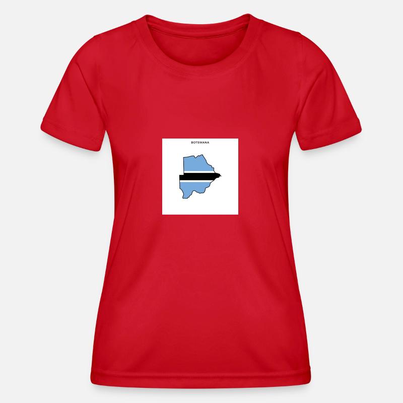 Botswana (Botswana) flag, map - Women's Functional T-Shirt - red