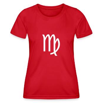 Zodiac sign Virgo, exclusive t-shirt design - Women's Functional T-Shirt - red - Front - AI Model Female 172 dark (172cm)