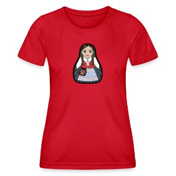 Stora Kopparberg - Frauen Funktions-T-Shirt - Rot - Vorne - AI Model Female 172 dark (172cm)