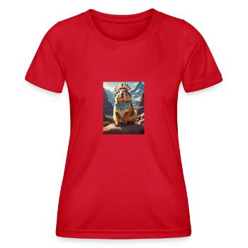 Marmotte guerrière - T-shirt sport Femme - rouge - Devant - AI Model Female 172 dark (172cm)