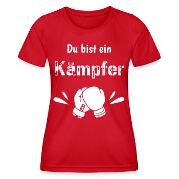 Du bist ein Kämpfer - Mut machen - Glücksbringer - Frauen Funktions-T-Shirt - Rot - Vorne - AI Model Female 172 dark (172cm)