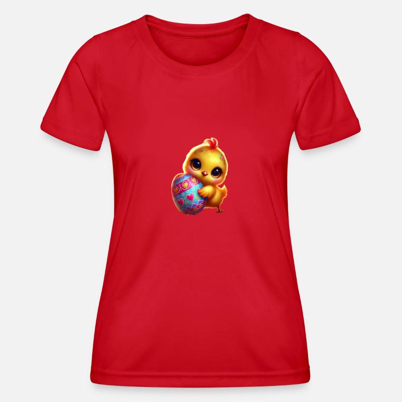 Easter chicks with egg - Women's Functional T-Shirt - red