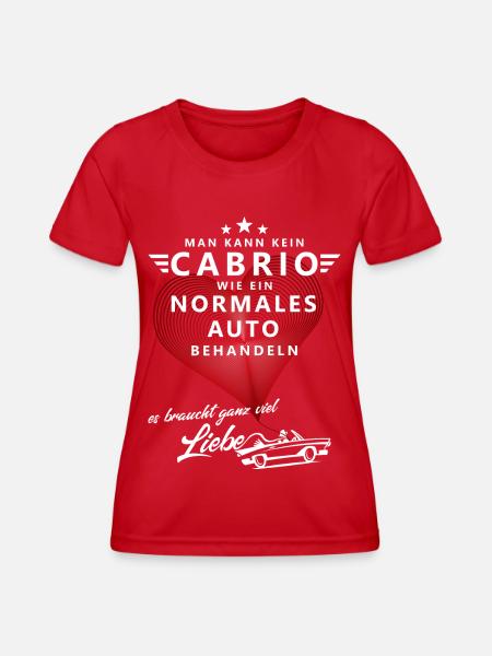 Cabrio Fahrer Spruch - Frauen Funktions-T-Shirt - Rot
