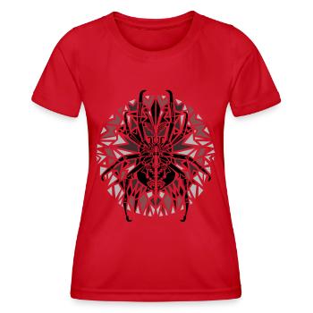 Spinne - Frauen Funktions-T-Shirt - Rot - Vorne - AI Model Female 172 dark (172cm)