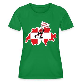 Équipe nationale de hockey sur glace Hopp Schwiiz - T-shirt sport Femme - vert - Devant - AI Model Female 172 dark (172cm)