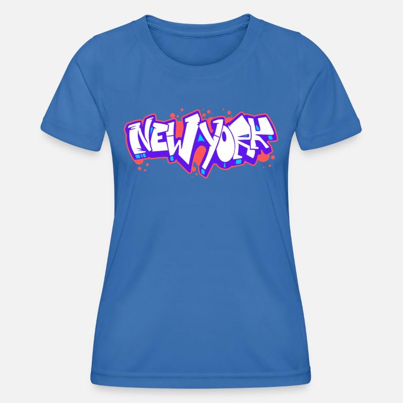 New York Horizontal Graffiti 1 - Women's Functional T-Shirt - royal blue