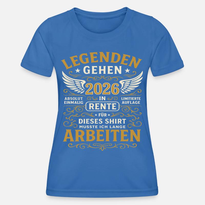 Pension 2026, legend at work - Women's Functional T-Shirt - royal blue