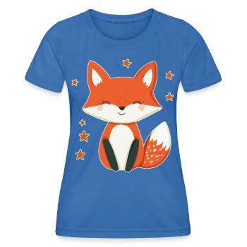 Fuchs und Sterne - Frauen Funktions-T-Shirt - Königsblau - Vorne - AI Model Female 172 light (172cm)
