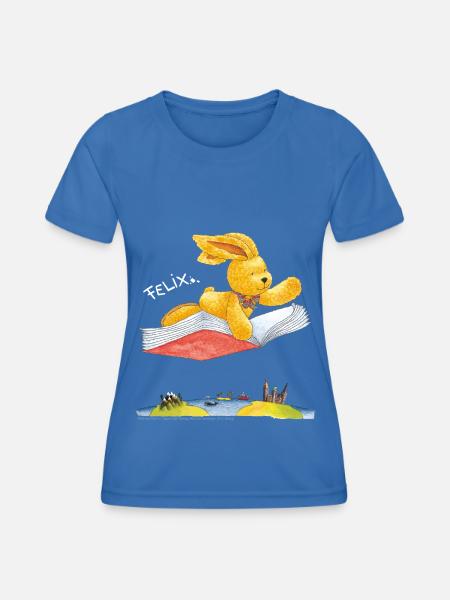 Felix der Hase Fliegendes Buch - Frauen Funktions-T-Shirt - Königsblau