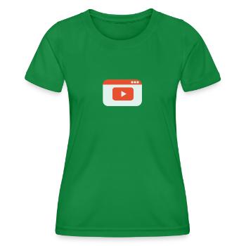 Videoabspielfenster Icon - Frauen Funktions-T-Shirt - Kelly Green - Vorne - AI Model Female 172 dark (172cm)