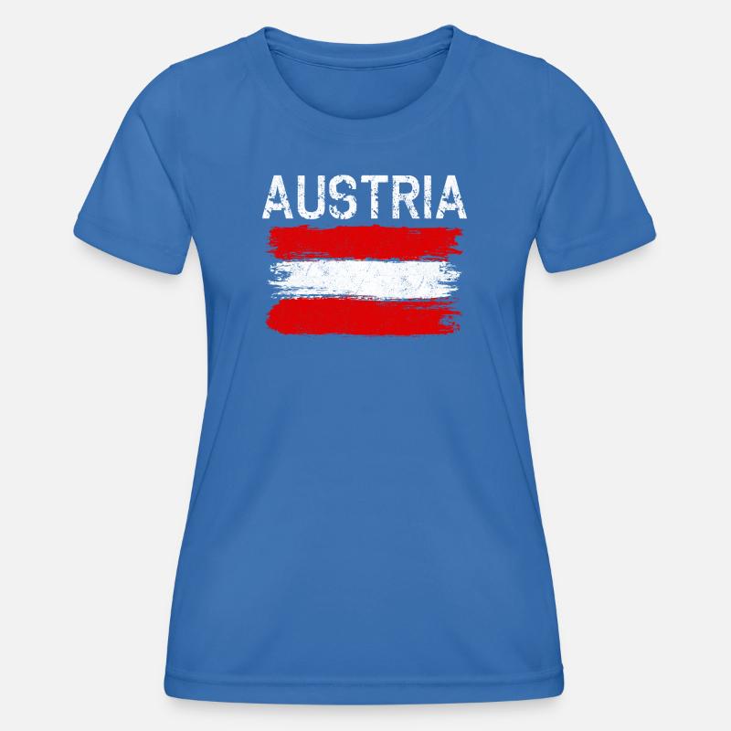 Austria Brushed Flag Graphic - Women's Functional T-Shirt - royal blue