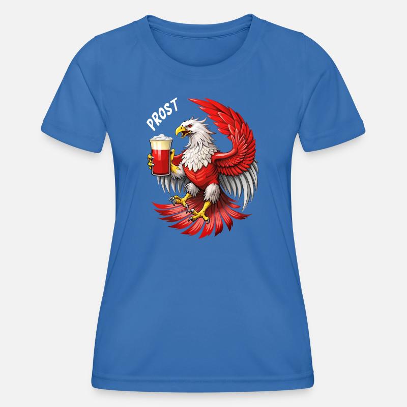 Eagle with beer cool beer drinker design. - Women's Functional T-Shirt - royal blue