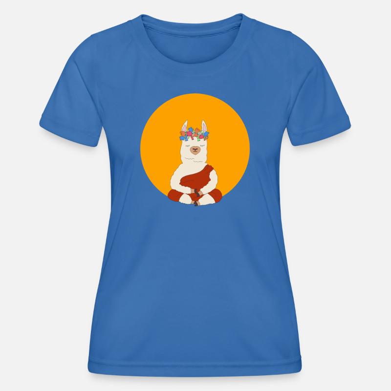 Meditating Lama - Women's Functional T-Shirt - royal blue