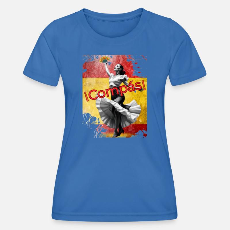 Flamenco Dancer Compas! Abanico - Women's Functional T-Shirt - royal blue