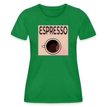 Espresso Café - Women's Functional T-Shirt - kelly green - Front - AI Model Female 172 dark (172cm)