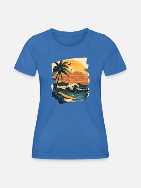 Hawaii Strand - Frauen Funktions-T-Shirt - Königsblau
