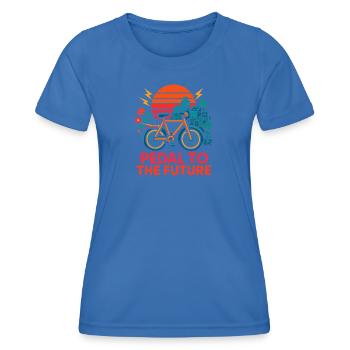 Pédalez vers l’avenir - T-shirt sport Femme - bleu roi - Devant - AI Model Female 172 light (172cm)
