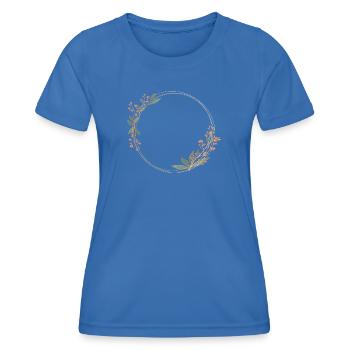 Cadre floral délicat en rose et vert - T-shirt sport Femme - bleu roi - Devant - AI Model Female 172 light (172cm)