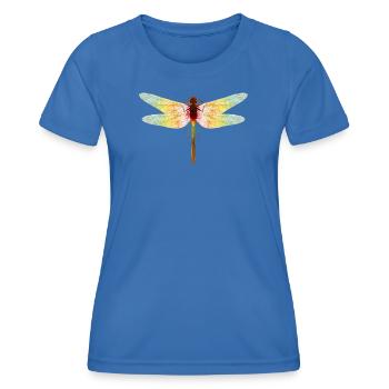 Iridescent Dragonfly – Filigree Insect Motif - Women's Functional T-Shirt - royal blue - Front - AI Model Female 172 light (172cm)