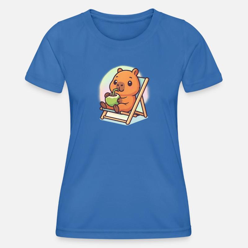 Relaxed kawaii capybara - Women's Functional T-Shirt - royal blue