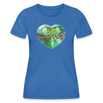 Diamantherz I Love Organic - Frauen Funktions-T-Shirt - Königsblau - Vorne - AI Model Female 172 light (172cm)