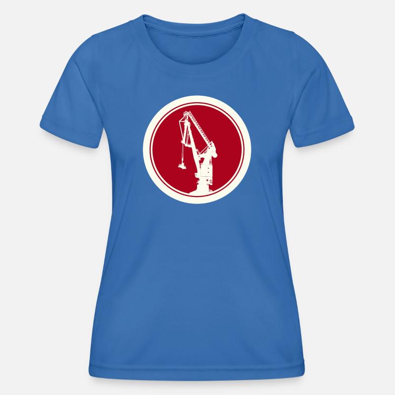 Harbour Crane Silhouette 04 - Women's Functional T-Shirt - royal blue