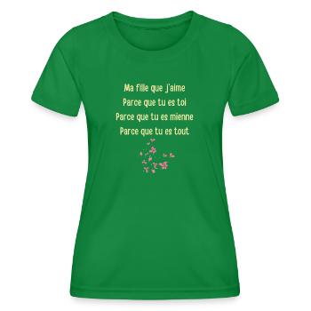 Bedingungslose Liebe für meine Tochter - Frauen Funktions-T-Shirt - Kelly Green - Vorne - AI Model Female 172 dark (172cm)
