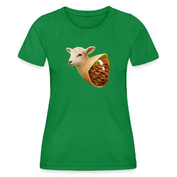 Lamb kebab | Reduced meat consumption - Women's Functional T-Shirt - kelly green - Front - AI Model Female 172 dark (172cm)
