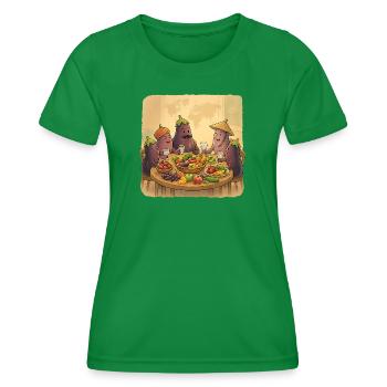 La société de l’aubergine à la table festive - T-shirt sport Femme - vert - Devant - AI Model Female 172 dark (172cm)