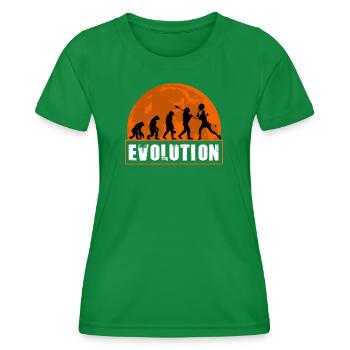 Entwicklung der Tennisspieler-Vintage-Silhouette - Frauen Funktions-T-Shirt - Kelly Green - Vorne - AI Model Female 172 dark (172cm)