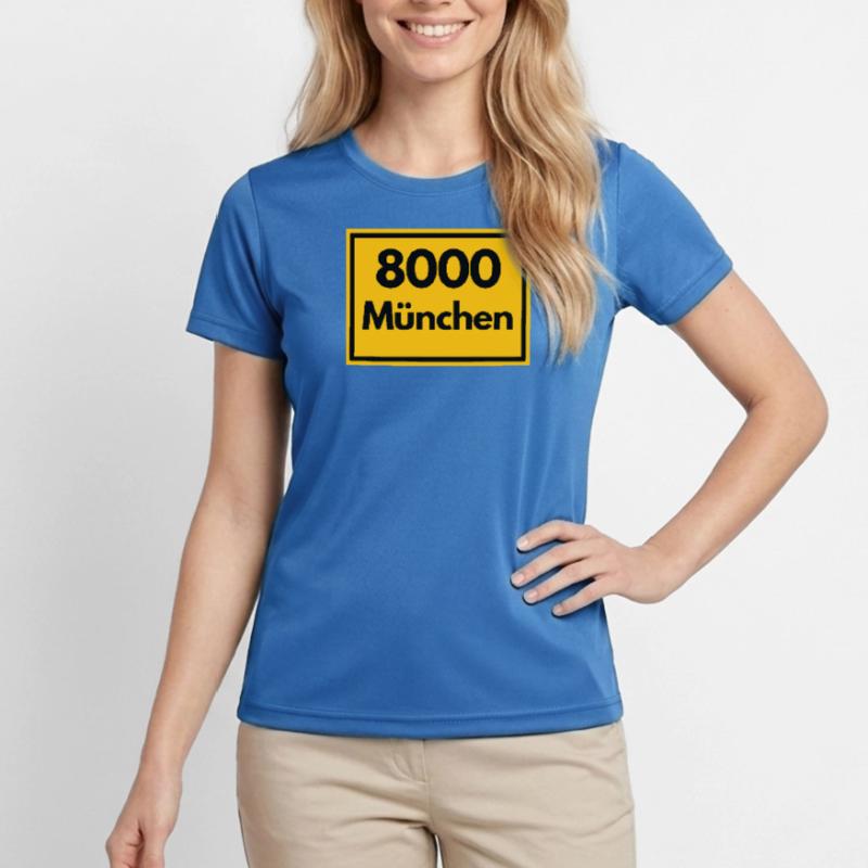 OLD POSTCODE POSTCODE RETRO 8000 MUNICH BAVARIA Women's Functional T-Shirt