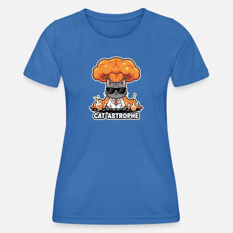 Cat Astrophe Labcoat - Women's Functional T-Shirt - royal blue