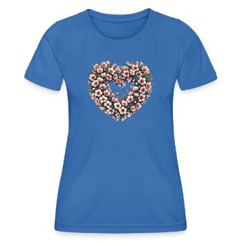 Blossom Heart Blumenwappen - Frauen Funktions-T-Shirt - Königsblau - Vorne - AI Model Female 172 light (172cm)