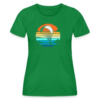 Parapente en parachutisme - T-shirt sport Femme - vert - Devant - AI Model Female 172 dark (172cm)