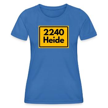 ANCIEN CODE POSTAL RETRO 2240 HEIDE MARSHENLAND - T-shirt sport Femme - bleu roi - Devant - AI Model Female 172 light (172cm)