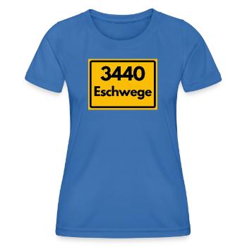 OLD POSTCODE ZIP CODE RETRO 3440 ESCHWEGE - Women's Functional T-Shirt - royal blue - Front - AI Model Female 172 light (172cm)
