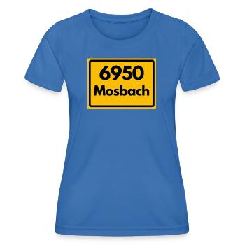 ANCIEN CODE POSTAL RETRO 6950 MOSBACH HEIMAT BW - T-shirt sport Femme - bleu roi - Devant - AI Model Female 172 light (172cm)