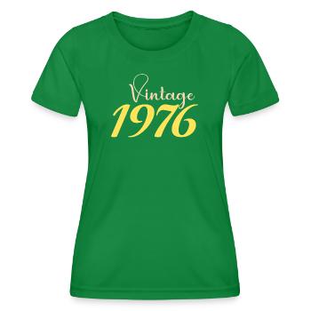 50 Jahre 1976 Minimal Design T-Shirt - Frauen Funktions-T-Shirt - Kelly Green - Vorne - AI Model Female 172 dark (172cm)