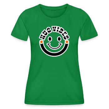 Minimalist Modern Hug Vibes Circle – Smile Curve - Women's Functional T-Shirt - kelly green - Front - AI Model Female 172 dark (172cm)