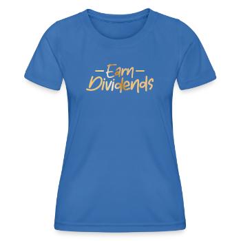 Gagner des dividendes / Marché boursier - T-shirt sport Femme - bleu roi - Devant - AI Model Female 172 light (172cm)