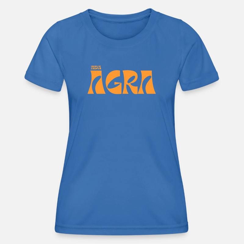 Agra India Bold Typography - Women's Functional T-Shirt - royal blue