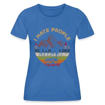 I hate People - Nature, Camping, Outdoor - Women's Functional T-Shirt - royal blue - Front - AI Model Female 172 light (172cm)