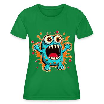 Monster Crash - Cool Blue Monster - T-shirt sport Femme - vert - Devant - AI Model Female 172 dark (172cm)