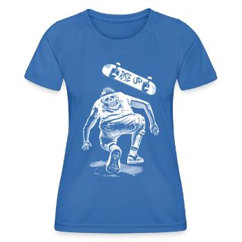Zurück aufs Board – Skate-Shirt nach Sturz - Frauen Funktions-T-Shirt - Königsblau - Vorne - AI Model Female 172 light (172cm)