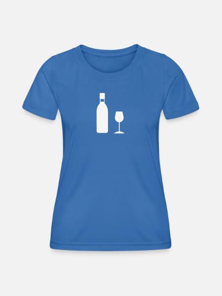 Wein Geschenkidee Weinglas Weinflasche - Frauen Funktions-T-Shirt - Königsblau