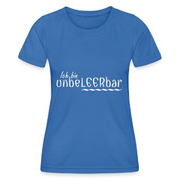 Wortklauberei - Ich bin unbeLEERbar 2 - Frauen Funktions-T-Shirt - Königsblau - Vorne - AI Model Female 172 light (172cm)