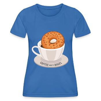 Le café rencontre le bagel - T-shirt sport Femme - bleu roi - Devant - AI Model Female 172 light (172cm)